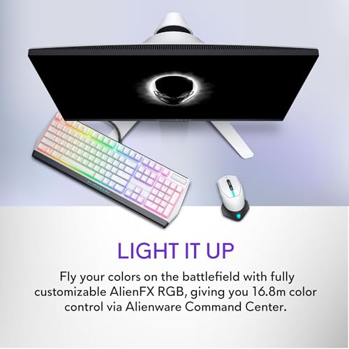 Image of Alienware Wired /Wireless Gaming Mouse AW610M - 16000 DPI, Optical Sensor, Ambidextrous, 7 Buttons, 3-ZONE 16.8m AlienFX RGB Lighting, Edge-Free Design, Ergonomic - Lunar Light