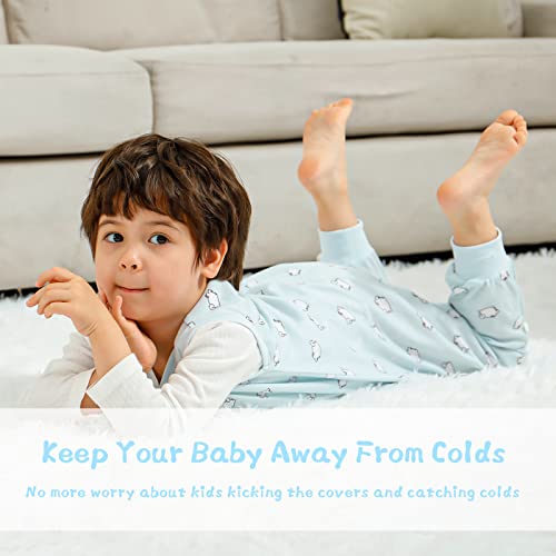 Image of WONDAY Toddler Sleep Sack with Feet, 0.5 Tog Sleeping Sacks for Walking with Legs 12-18 Months 2T 3T 4T 5T (Dog, 2-3T)