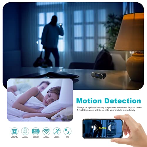 Etlin 2023 Upgrade Camera Detector Wifi Hd 1080P Security Camera Alarm Clock Surveillance Camera With Motion Detection And Night Vision, For Home Warehouse Office Bedroom #TOP3