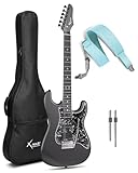 Enya XMARI Smart Electric Guitar with Built-in DSP Effects, 4 Presets, USB-C OTG Recording, Headphone Output, Custom Ceramic Pickups & Enya Magnetic Guitar Strap