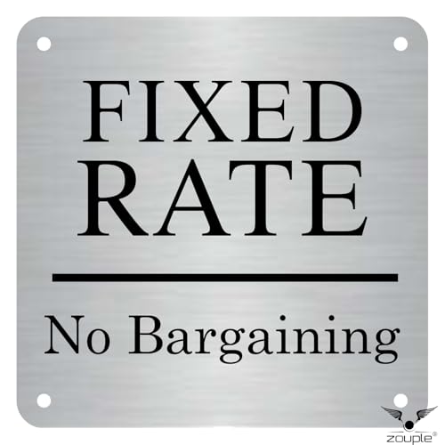 Image of Fixed Rate Sign, 8x8 Inch, Durable Steel, Dual Mount