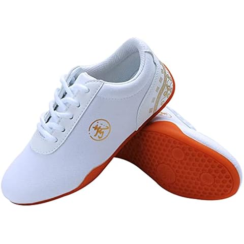 Tai-Chi Shoes Breathable Canvas Shoes Comfortable and Light Kung Fu Shoes Performance Martial Arts Training Shoes Sport Martial Arts Shoes Running Shoes for Children Teenager (Size:32 EU,Color:White) Cover