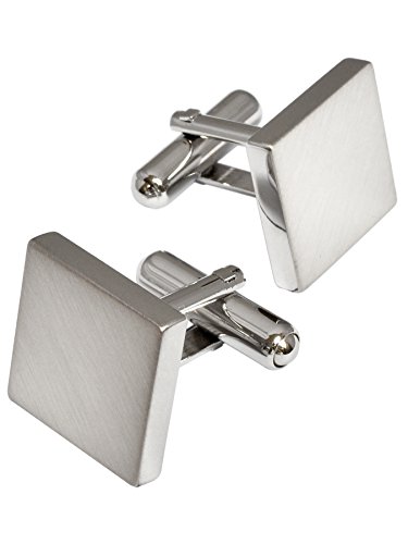 [タバラット] カフスボタン カフス メンズ 日本製 真鍮 サテーナ加工 シンプル (シルバー)