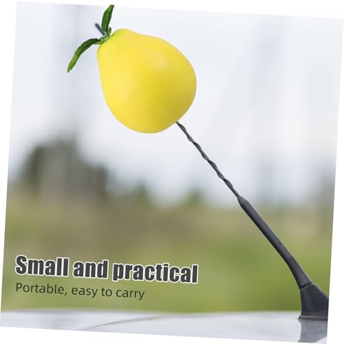 Antena de coche con divertido pomo de pomelo amarillo artificial 6