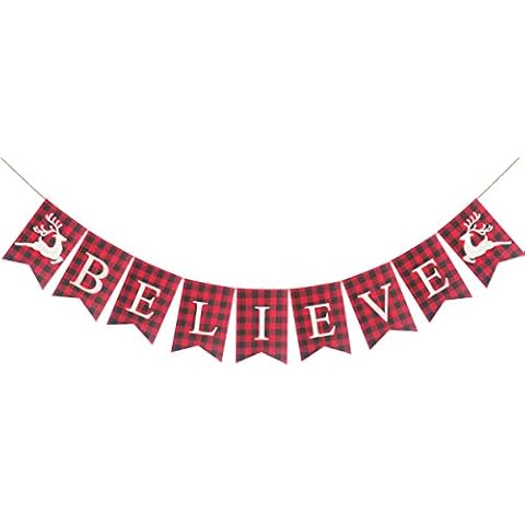 FAKTEEN Banderines de Navidad de Algodón con Arpillera Cover