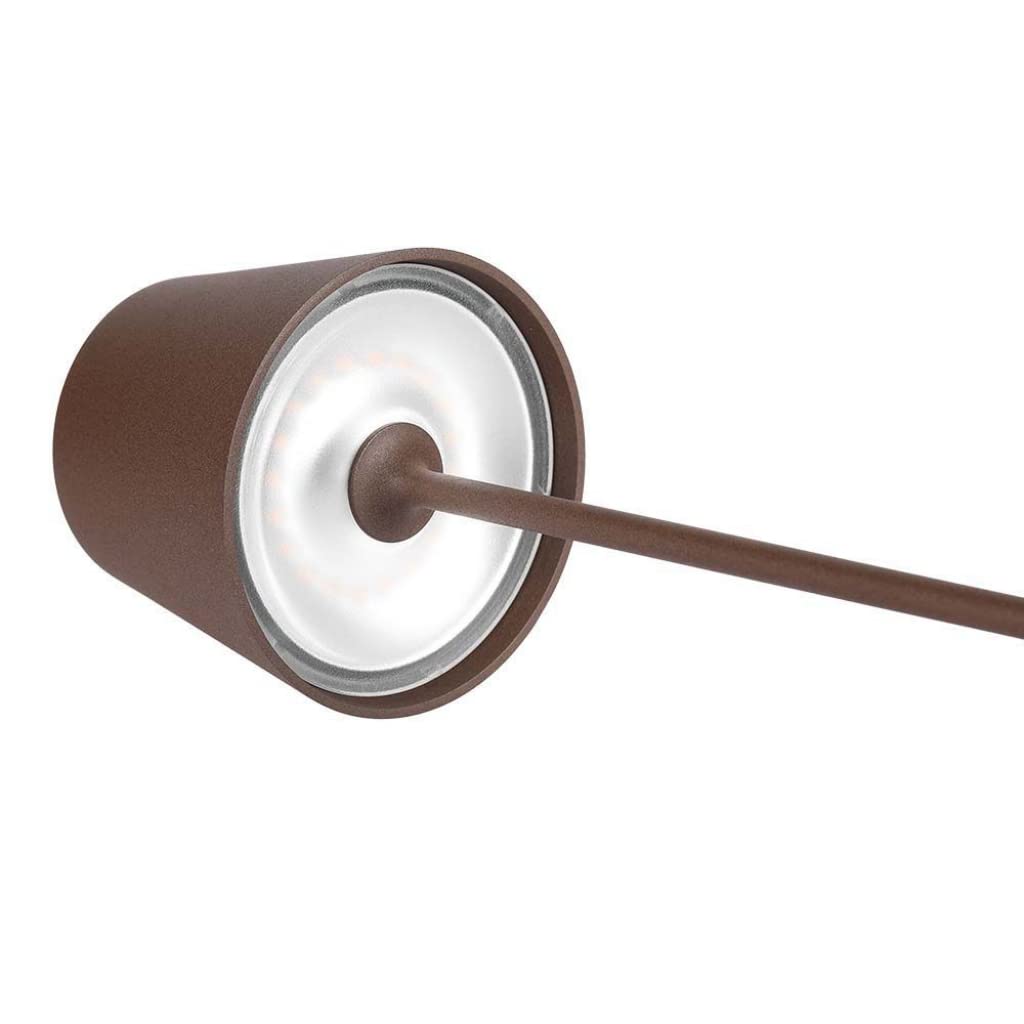V-TAC Lampada da Tavolo senza Fili LED Dimmerabile in Alluminio – Lampada Marrone Wireless per Uso Interno ed Esterno IP54 da Casa o Ristorante – Design Elegante – Luce Bianca Calda