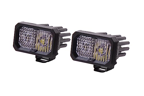 Diode Dynamics C2 1.0 SAE/DOT White Pro Standard LED Pod (pair), Combo w/Amber Backlight