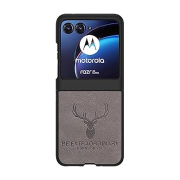 Capa de couro Razr 40 Ultra, para Motorola Razr + 2023 capa ultra fina antivibração, para Moto Razr 40Ultra capa fashion cinza escuro