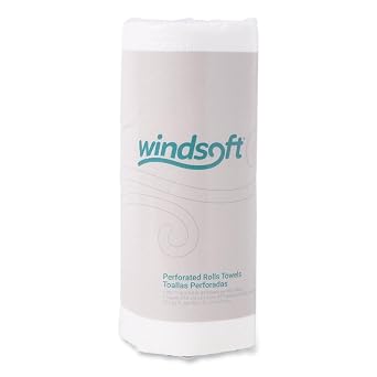 Windsoft 122085CTB 11 in. x 8.5 in. 2-Ply Kitchen Roll Towels - White 30 Rolls/Carton