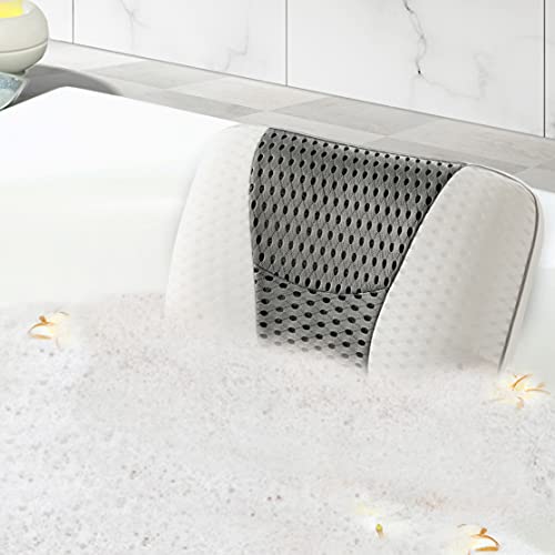 Bath Pillow for Tub, Coastacloud Bathtub Spa Pillow, Headrest Support, Bath Tub Pillow for Neck, Bath Pillows with 3D Air Mesh Technology, Powerful Suction Cups Hot Tub, Jacuzzi