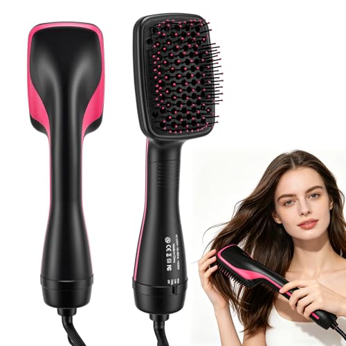 Image of 3 in 1 Hair Dryer Brush,Hot Air Styling Brush with Negative Ion,Hairdryer Straightener Comb for Frizz-Free Salon with 3 Heat/2 Speed Settings,One Step Hair Dryer and Styler for All Hair Types