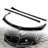HK5 9pcs Combo Front Bumper Body Kit Lip + Side Skirt Extensions Diffuser Compatible with 2014-2016 Toyota Corolla S Models 2015 (Painted Black)