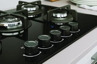 Indesit ING 72T/BK 1 piano gas vetro nero 75cm 5 fuochi bruciatore doppia corona griglie in ghisa lavabili in lavastoviglie