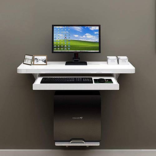WZF Mesa Plegable Escritorio de computadora Flotante de Pared Mesa de Estudio Escritorio Escritorio portátil portátil con Marco Principal y Bandeja de Teclado Ajustable (Tamaño: 80 cm)