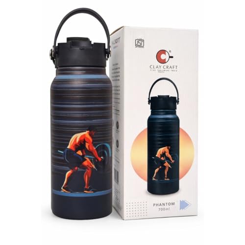 Image of Clay Craft Water Bottle Stainless Steel Sports Bottle|Double Walled 18 Hours Hot and 24 Hours Cold Vacuum Insulated Flask 700 ml|Travelling|Lightweight|BPA Free|BIS Certified|1 Year Limited Warranty