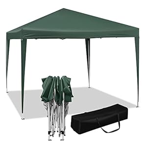 WOLTU 2441 Partytent, waterdichte vouwtent, zonwering, feesttent, tent voor in de tuin, terras, camping, festival, pagodetent met Oxford metalen frame, 3 x 3 m, groen