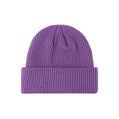 Image of Beanie for Men Women Warm Winter Hat Windproof Thick Knitted Cuffed Unisex Skull Cap