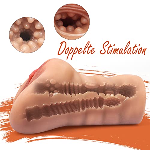 Realistische Masturbator, Mastubrator Mann Sex Spielzeug Pussy Taschenmuschi Realistisch Groß mit 3D Vagina Klitoris Anal Erotik Sexspielzeug für Männer Masturbieren Mann