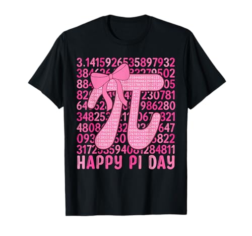Happy Pi Day Ragazze Coquette Bow 3.14 Pi Matematica Insegnante Donne Maglietta