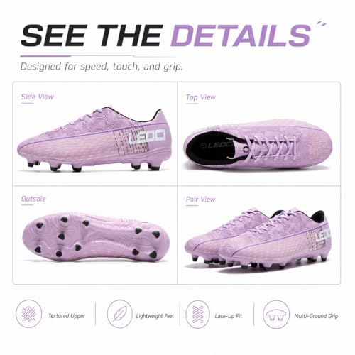 LEOCI Men's Soccer Cleats Women Outdoor Frim Ground Football Shoes by LEOCI - Used condition - Image 7