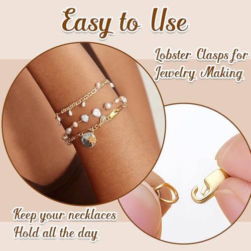20Pcs Lobster Clasps for Jewelry Making 2Colors Lobster Claw Clasp with Closed Jump Rings Jewellry Findings Bracelet Clasps and Closures Jewelry Converters Connector for DIY Necklace Bracelet Making by Happtkey - Used condition - Image 5