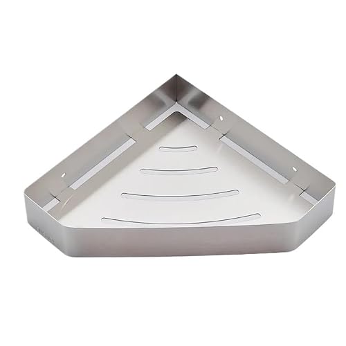 YUANCHUTOP Bathroom Shelves Hardware Rack Kitchen Storage 304 Stainless Steel Wall Mounted Corner Triangle Shower Holder Accessories(Brushed)
