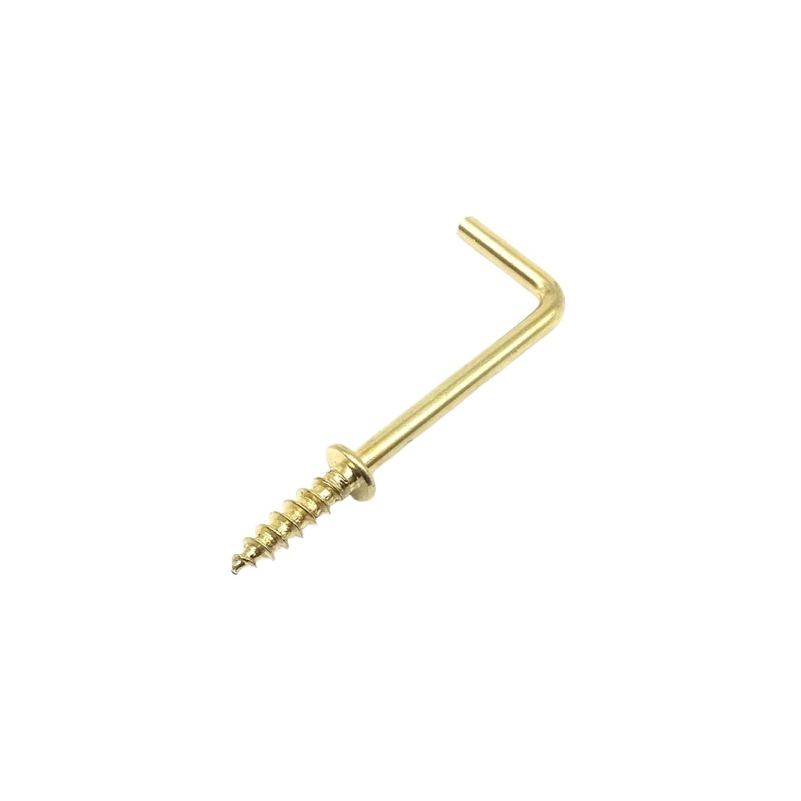 LZTDSBX Cup Hooks Screw 25pc Picture Photo Frame Lamp Light Cabinet Plant Curtain Net Wire Ceiling Eye Bolt Eyebolt in Hanger O L C Hook Clasp(L Shape Golden,Length 25mm)