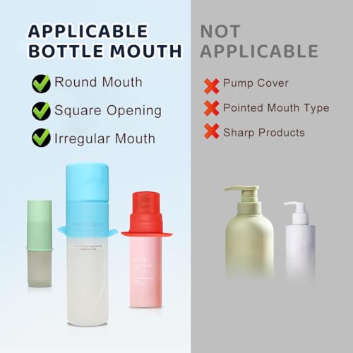Image of MAYCREATE 4Pcs Travel Bottles Cover Cap Sleeves High Elastic Silicone Bottle Cover Leak-Proof Sleeves for Toiletries Travel Bottle Close-Fit Cap Compatible with Most Travel Containers