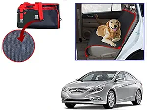Universal Hub Dog Car Seat Cover, Waterproof & Scratch Proof & Nonslip Back Seat Cover, Dog Travel, Pet Cover (Black) Compatible for Hyundai-Sonata