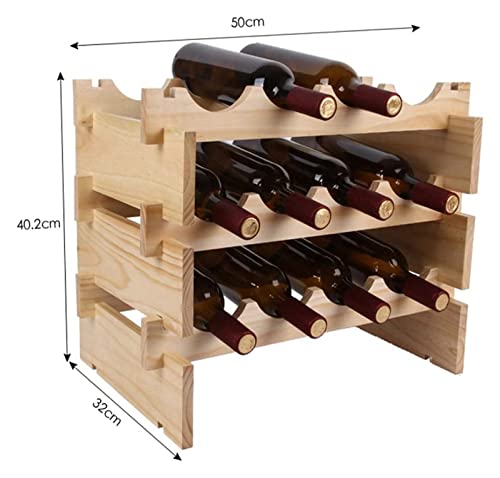 Soporte para botellas de vino de madera para pared miniatura 2