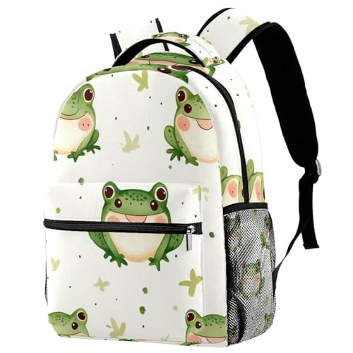 Sac à dos pour étudiantes et adolescentes motif grenouilles multicolore