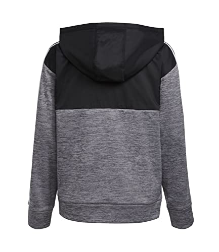 Adidas Boys Zip Front Indicator Hooded Warm Up Jacket, Mixed Charcoal, 14-16 #TOP2