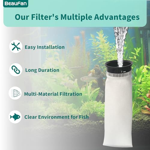 Image of 12 Pack 2.75 Inch 225 Micron Filter Sock Fits Waterbox, Eshopps, Fiji Cube Aquarium Models, and All 2.75 inch Filter Sock Holders