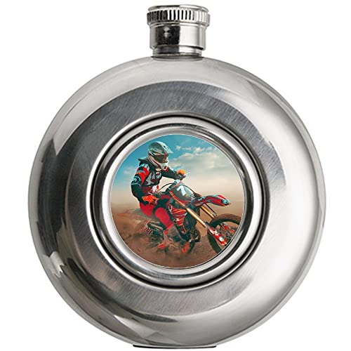 Fiaschetta rotonda personalizzata con foto – Borraccia argentata in acciaio inox da 150 ml – Idea regalo originale stampata per uomo