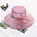 Women Organza Church Derby Hat Wide Brim Sun Hats for Tea Party Wedding Fascinator Hat Fashionable Wide Brim Fedora (Purple, One Size)
