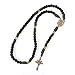 Nazareth Store Antique Bronze Paracord Rosary Necklace with Durable Black Matte Prayer Beads and St. Michael Medal and Cross - Catholic Chaplet