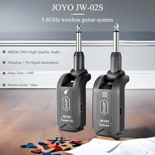Transmisor y receptor inalámbrico para guitarra JOYO 5,8 GHz con caja de carga (JW-06), incluye sistema inalámbrico para guitarra JOYO 5,8 GHz (JW-02S) miniatura 7