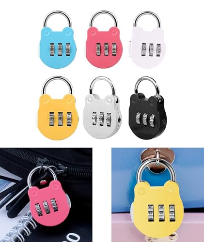 Image of 6 Pcs Number Lock, TSA Locks for Luggage, Number Locks for Door Resettable Pin Number Padlock Smart Lock for Bag Small Lock for School Gym Locker Sports Locker Fence Toolbox Gate(6 Colors)