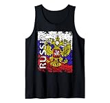 russia - maglietta con stemma della russia, da uomo e da donna canotta