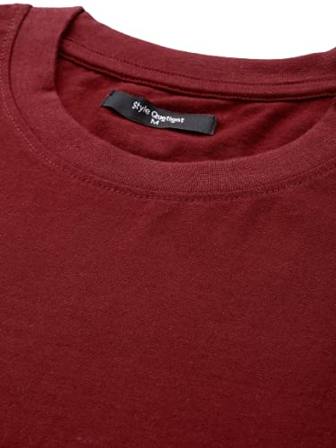 Image of Style Quotient Men Maroon & Grey Solid Night Suit