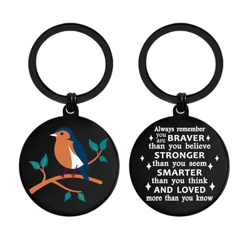 EE&YU Divertido llavero de petirrojo – Bonito regalo de cumpleaños, Pascua, día del padre, graduación, regalos para mujeres, hombres, niñas y niños, plata, 1.4 inch