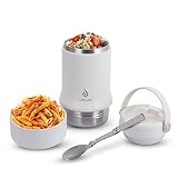 Ideus 20 oz Insulated Food Jar, Stainless Steel Vacuum Thermal Lunch Box Soup Thermoses with Folding