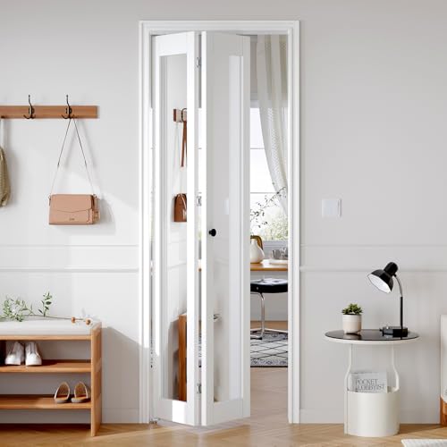 Image of FREDBECK Bifold Mirrored Barn Door for 30x80 Opening,Interior Folding Doors