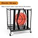 Lineslife Sports Equipment Organizer, Garage Ball Storage Bin Rolling Sports Ball Cart, Hooks and Rolling Cart for Toy Sports Gear Storage, Black