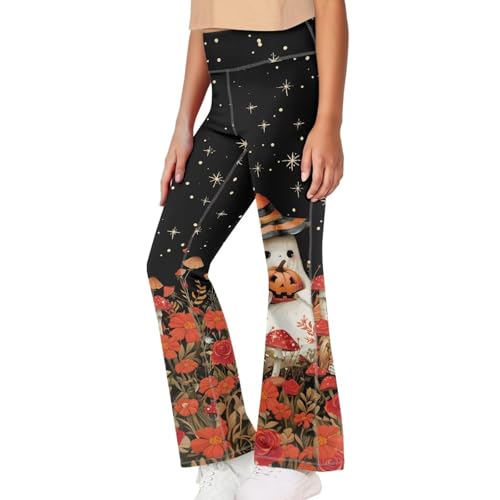 Image of Girls Flare Leggings Cute Bell Bottoms for Teen Girls Wide Leg Sweatpants for 5-14 T