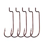 LikeFish 30pcs/Pack Offset Fishing Hooks Worm Hooks Black/Red High Carbon Steel Senko Bait Fishing H