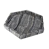 Hexagon Marble Tray for Bathroom Vanity Jewelry, Perfume, Trinkets,Black Marble Serving Tray, Bathro