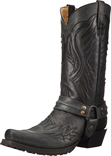 Stetson Men's Biker Outlaw Eagle Work Shoe, Black, 9.5 D US