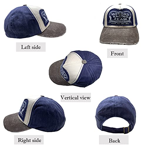 YULOONG Classic Baseball Cap 100% Baumwolle Vintage Washed Denim Dad Hat Verstellbare Größe für Männer Frauen Unisex - 4