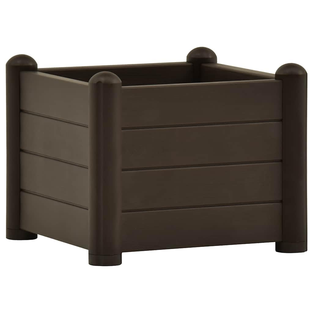 vidaXL Garden Raised Bed Outdoor Planter Patio Planting Bed Garden Plant Flower Box Garden Raised Bed Patio Planter Outdoor PP Mocha